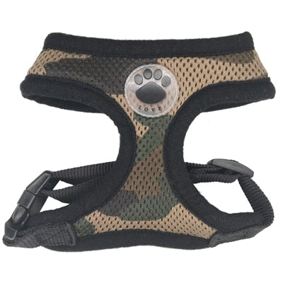 Paw LOVE Rubber Adjustable Soft Breathable Dog Cat Control dog Harness Nylon Mesh Vest harness for Pet puppy collar Chest Strap