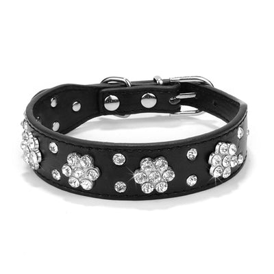 Bling Rhinestone Puppy Cat Collars Adjustable Leather Bowknot Kitten Collar For Small Medium Dogs Cats Chihuahua Pug Yorkshire