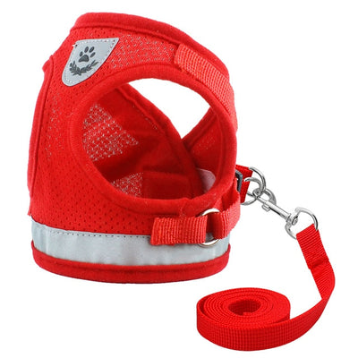 Dog Harness for Chihuahua Pug Small Medium Dogs Nylon Mesh Puppy Cat Harnesses Vest Reflective Walking Lead Leash Petshop